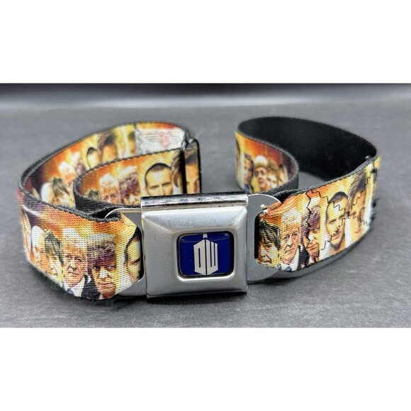 Buckle Down Belt Doctor Dr Who DW The Doctors Seatbelt Adjustable EUC Faces - Picture 1 of 6